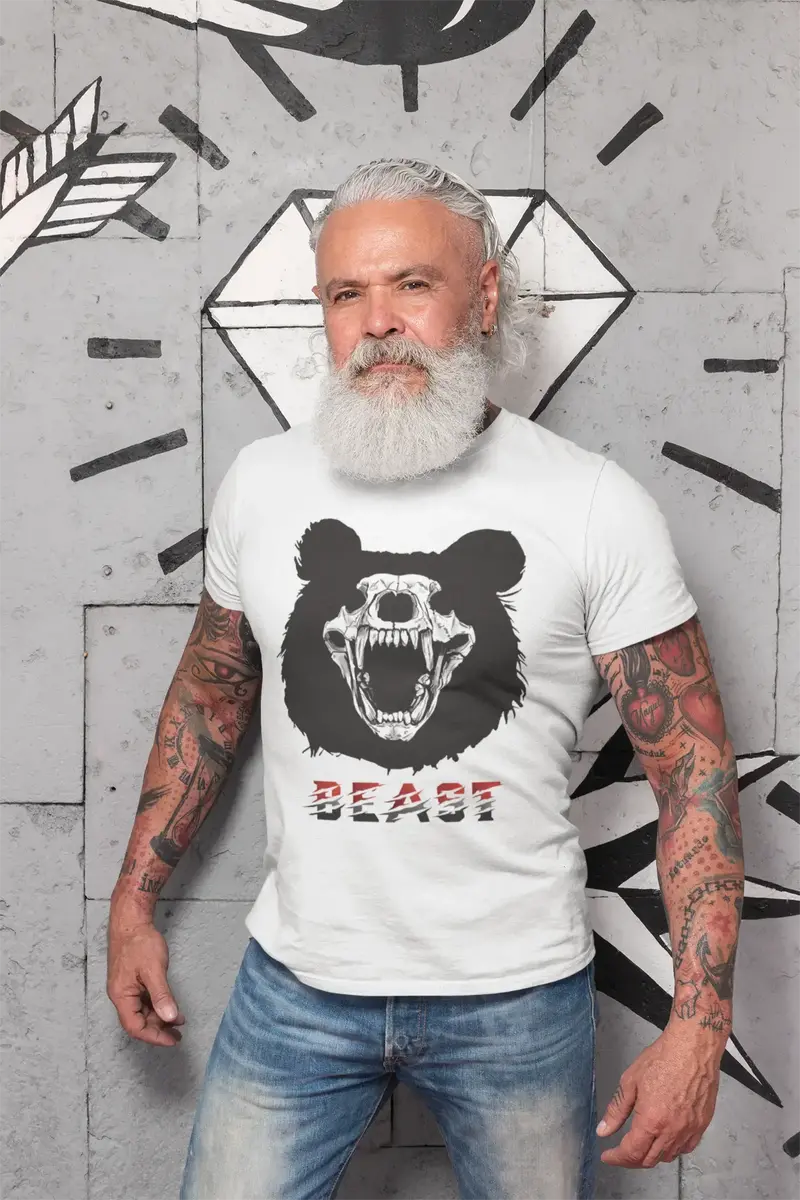 Ultrabasic Men's Graphic T-Shirt Beast Skull - Bear Scary Gift Shirt For Men 1