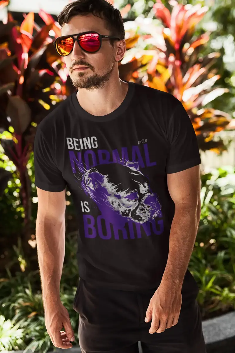 Ultrabasic Men's Graphic T-Shirt Being Normal Is Boring - Yolo Dog Shirt 1