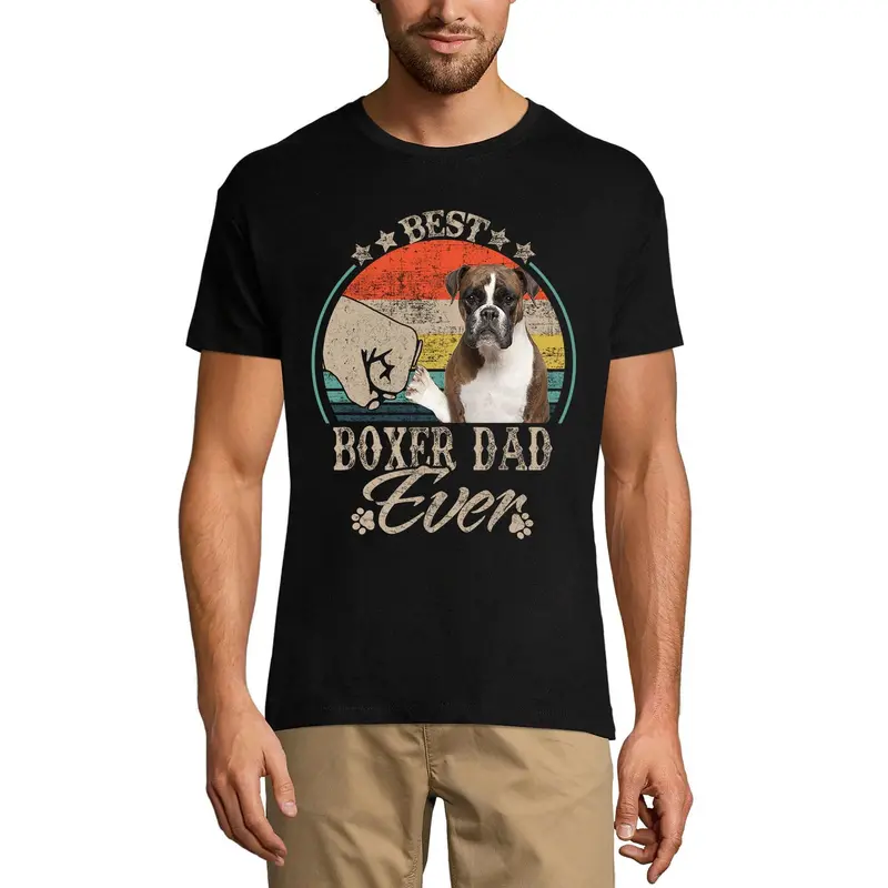 Ultrabasic Men's Graphic T-Shirt Best Boxer Dad Ever - Dog Fist Shirt 2
