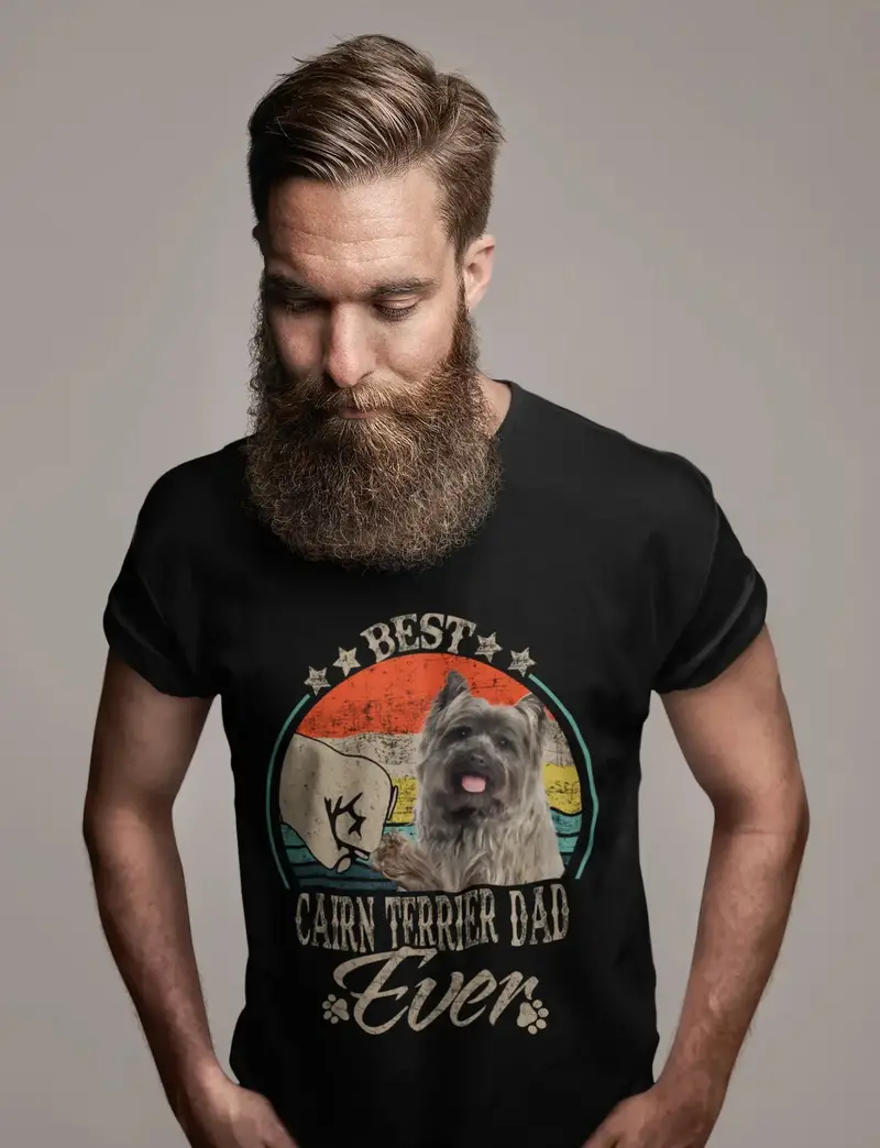 Ultrabasic Men's Graphic T-Shirt Best Cairn Terrier Dad Ever - Dog Fist Shirt 1