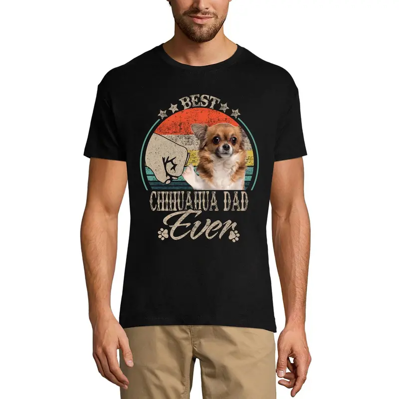 Ultrabasic Men's Graphic T-Shirt Best Chihuahua Dad Ever - Dog Fist Shirt 2