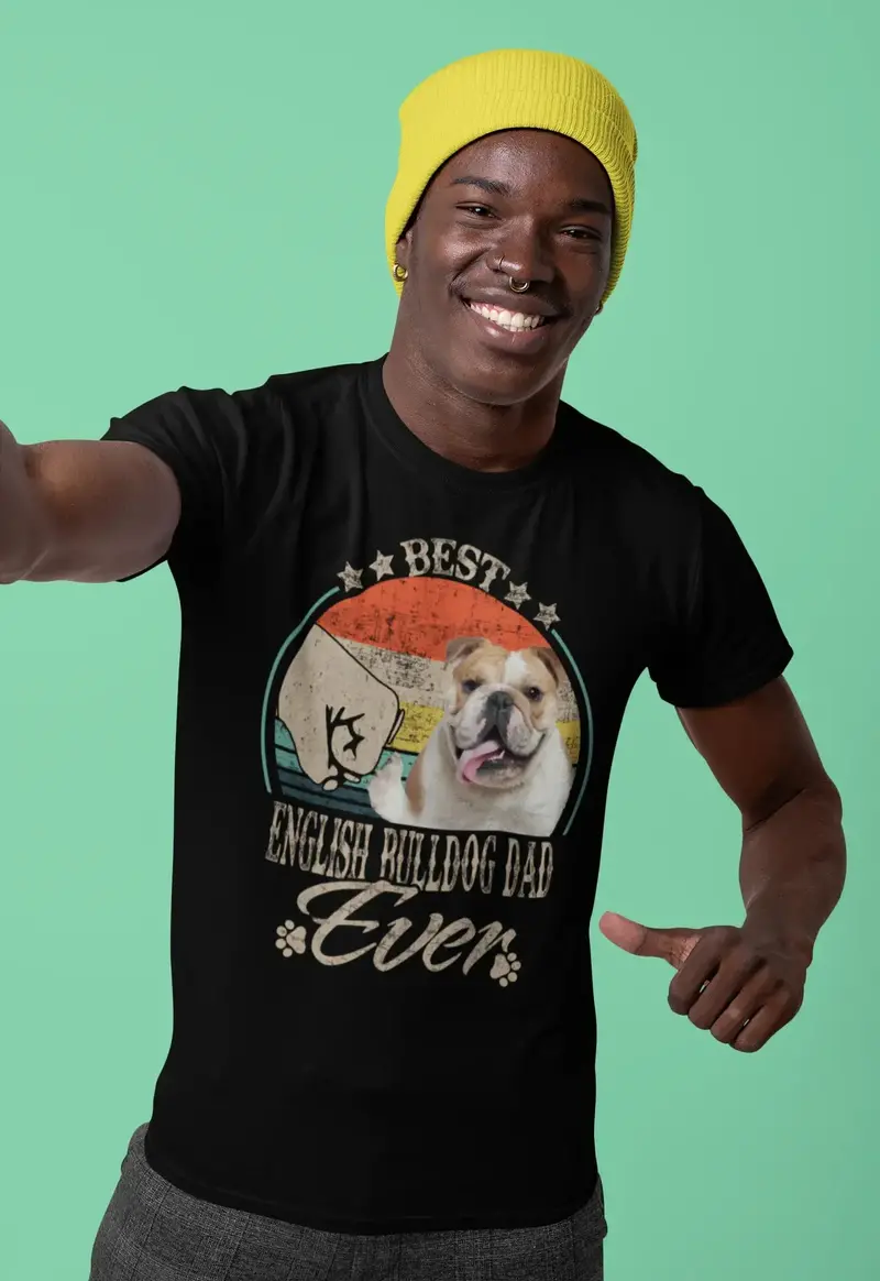 Ultrabasic Men's Graphic T-Shirt Best English Bulldog Dad Ever - Dog Fist Shirt 1