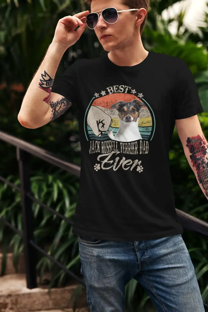 Ultrabasic Men's Graphic T-Shirt Best Jack Russel Terrier Dad Ever - Dog Fist Shirt 1