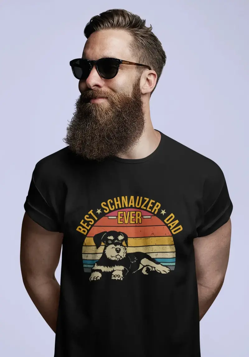 Ultrabasic Men's Graphic T-Shirt Best Schnauzer Dad Ever - Funny Dog Shirt 1