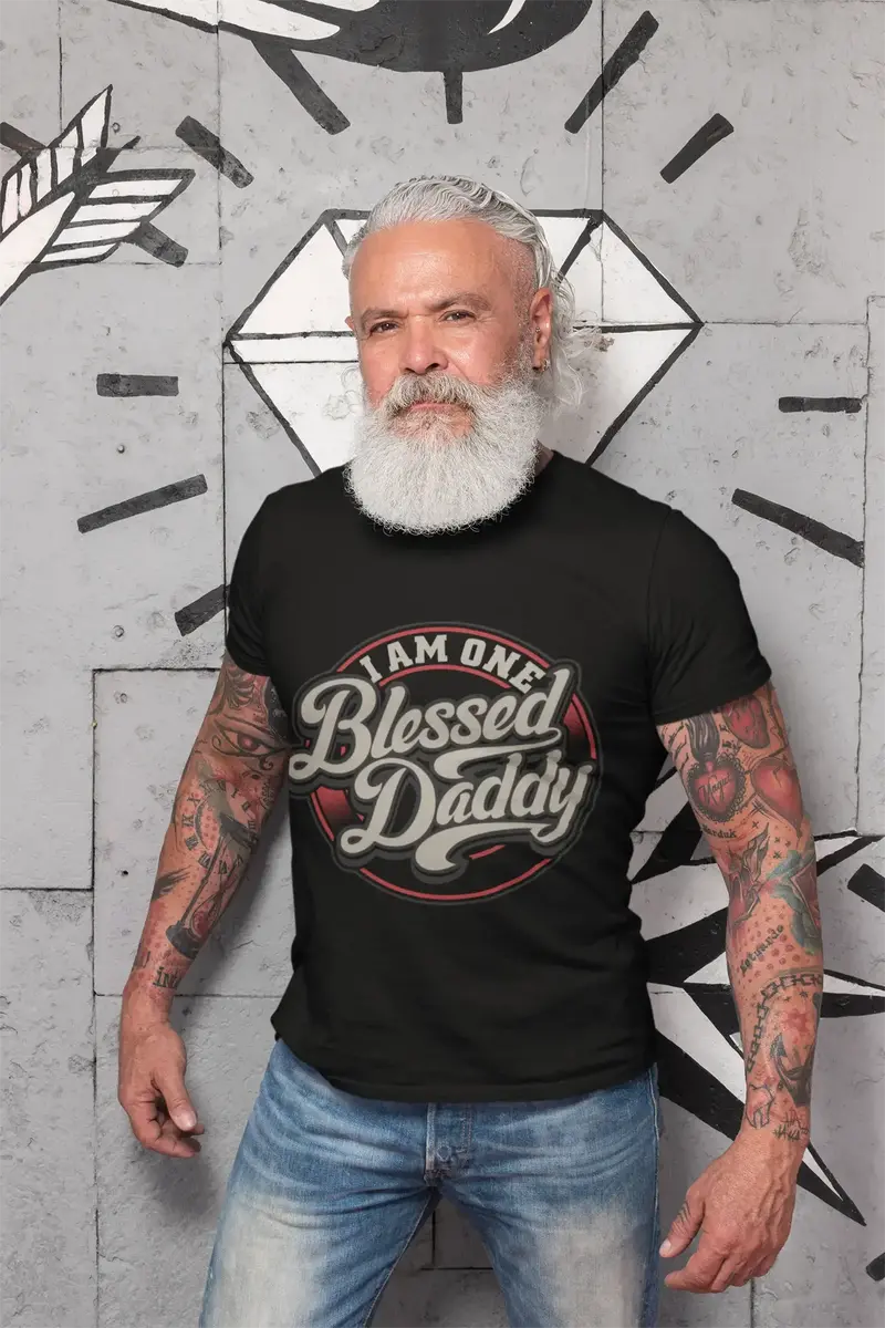 Ultrabasic Men's Graphic T-Shirt Blessed Daddy Father's Day Motivational Vintage Gift 1