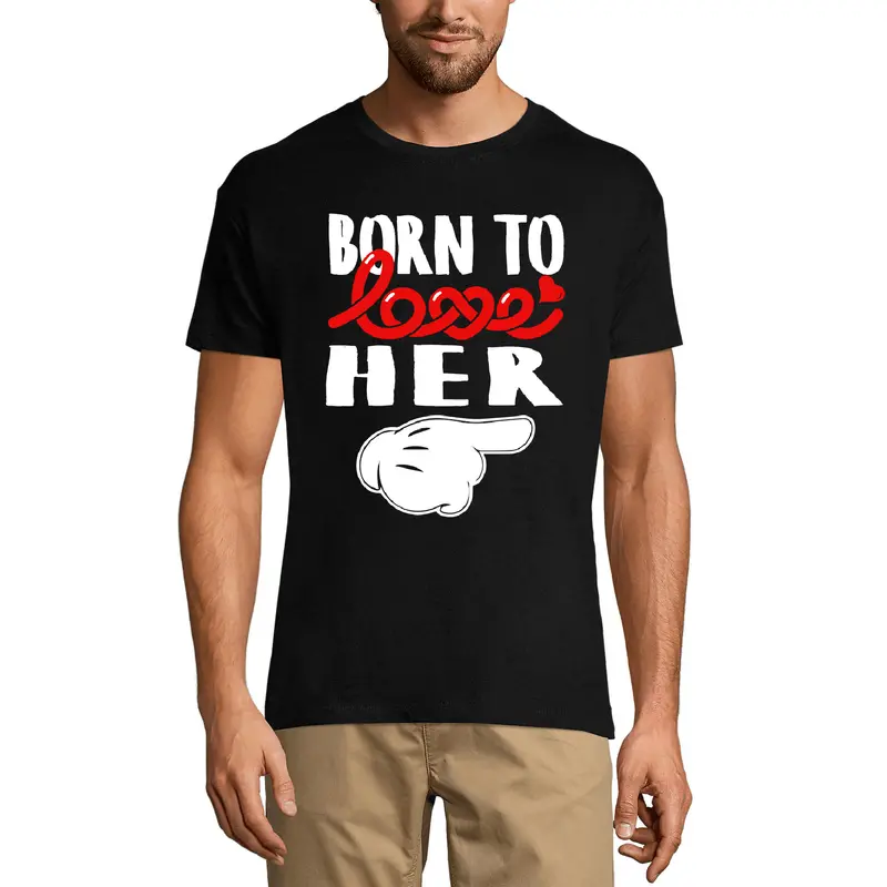 Ultrabasic Men's Graphic T-Shirt Born To Love Her - Romantic Funny Humor Tee Shirt 1
