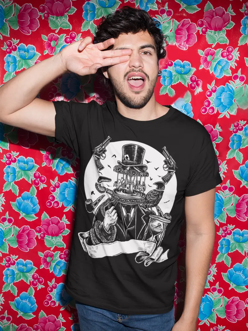 Ultrabasic Men's Graphic T-Shirt Carrousel - Tournament Scary Funny Shirt For Men 1