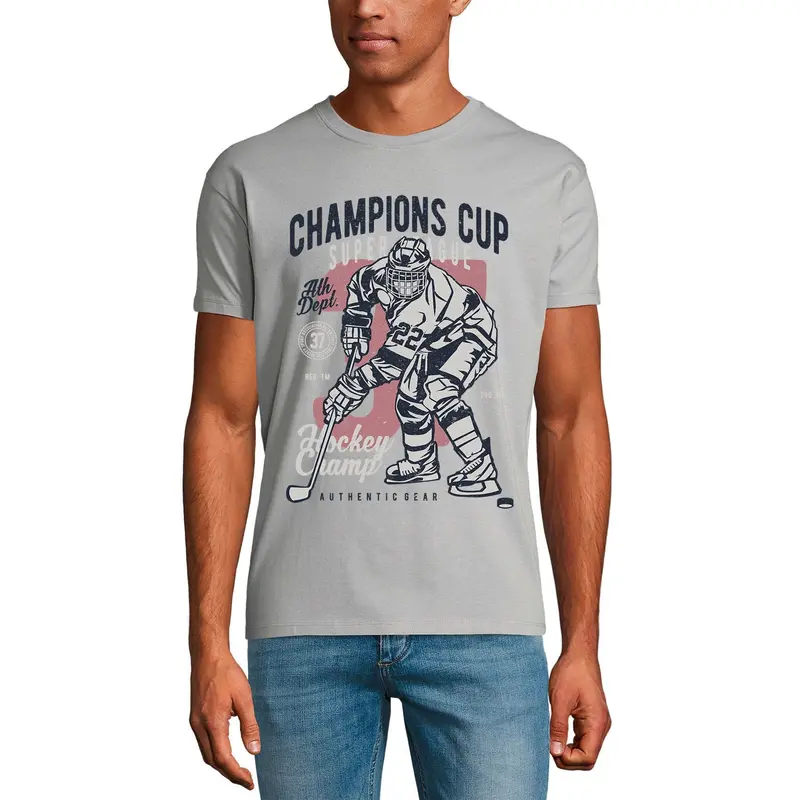 Ultrabasic Men's Graphic T-Shirt Champions Cup Hockey Champ Tee Shirt 1