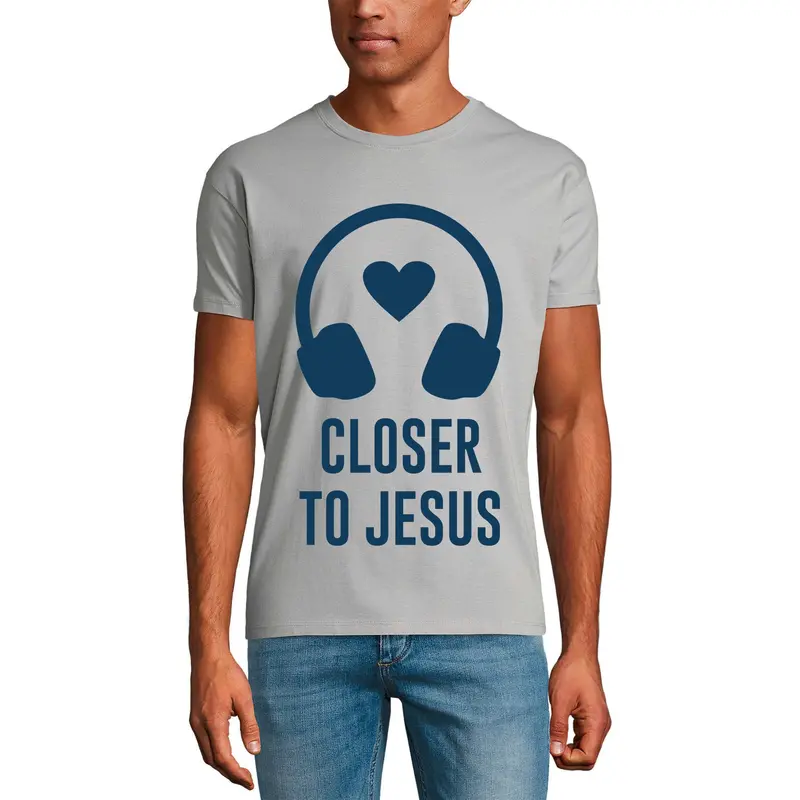 Ultrabasic Men's Graphic T-Shirt Closer To Jesus - Religious Shirt For Musician 1