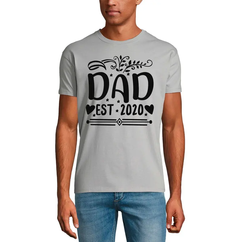 Ultrabasic Men's Graphic T-Shirt Dad Est 2020 - Funny Daddy's Shirt 1