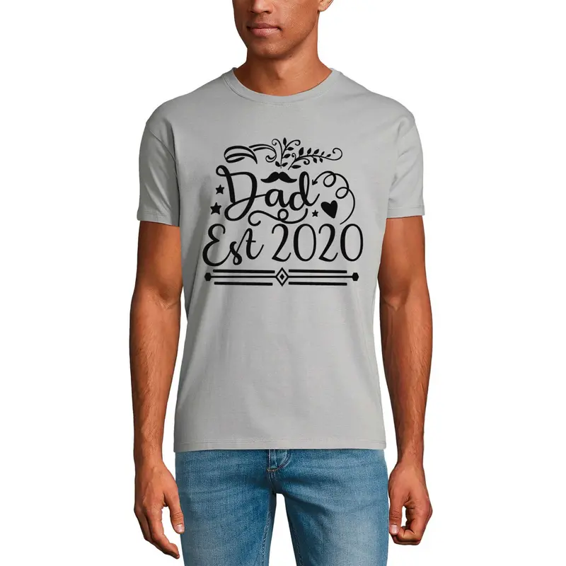 Ultrabasic Men's Graphic T-Shirt Dad Est 2020 - Funny Daddy's Shirt 1