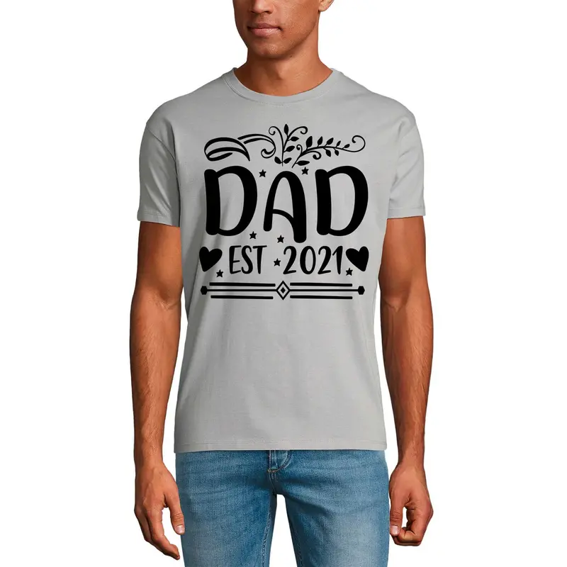 Ultrabasic Men's Graphic T-Shirt Dad Est 2021 - Funny Daddy's Shirt 1