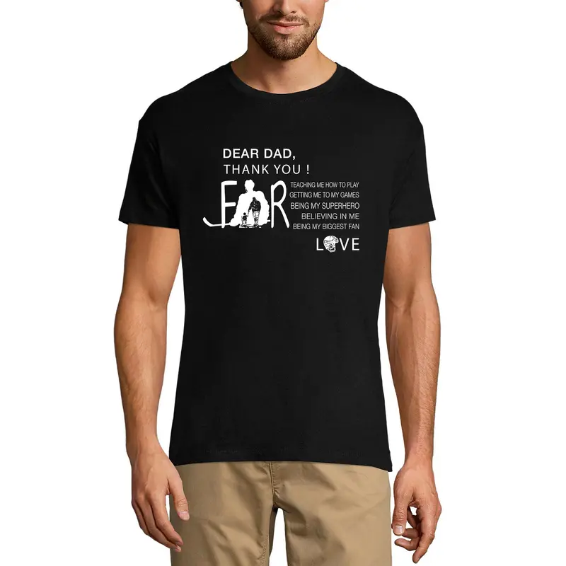 Ultrabasic Men's Graphic T-Shirt Dear Dad Thank You Motivational Quote - Father's Gift 1