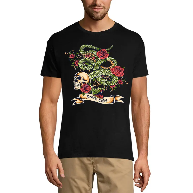 Ultrabasic Men's Graphic T-Shirt Death Flower Snake - Skull Shirt For Men 1