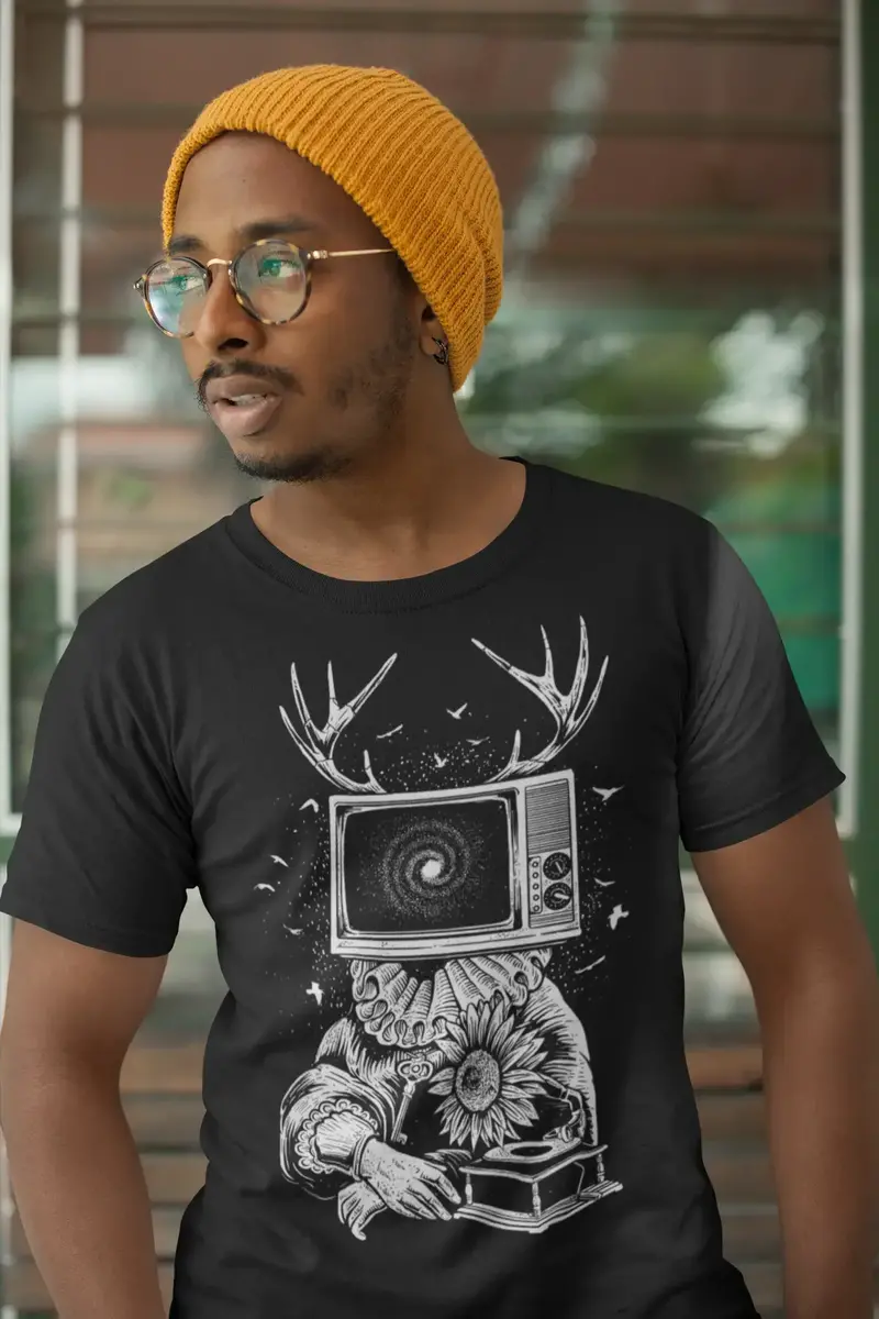 Ultrabasic Men's Graphic T-Shirt Deep Mindset - Tv Sarcasm Shirt For Men 1