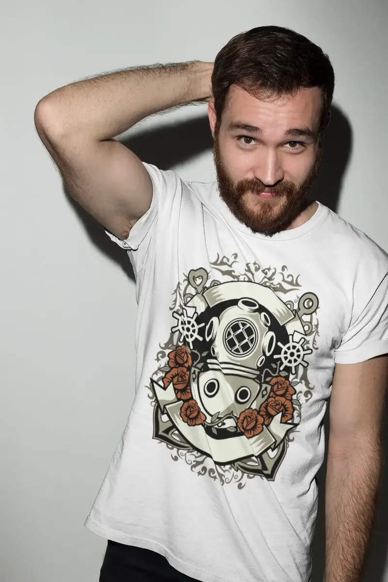 Ultrabasic Men's Graphic T-Shirt Diver Sea Life - Funny Tee Shirt 1
