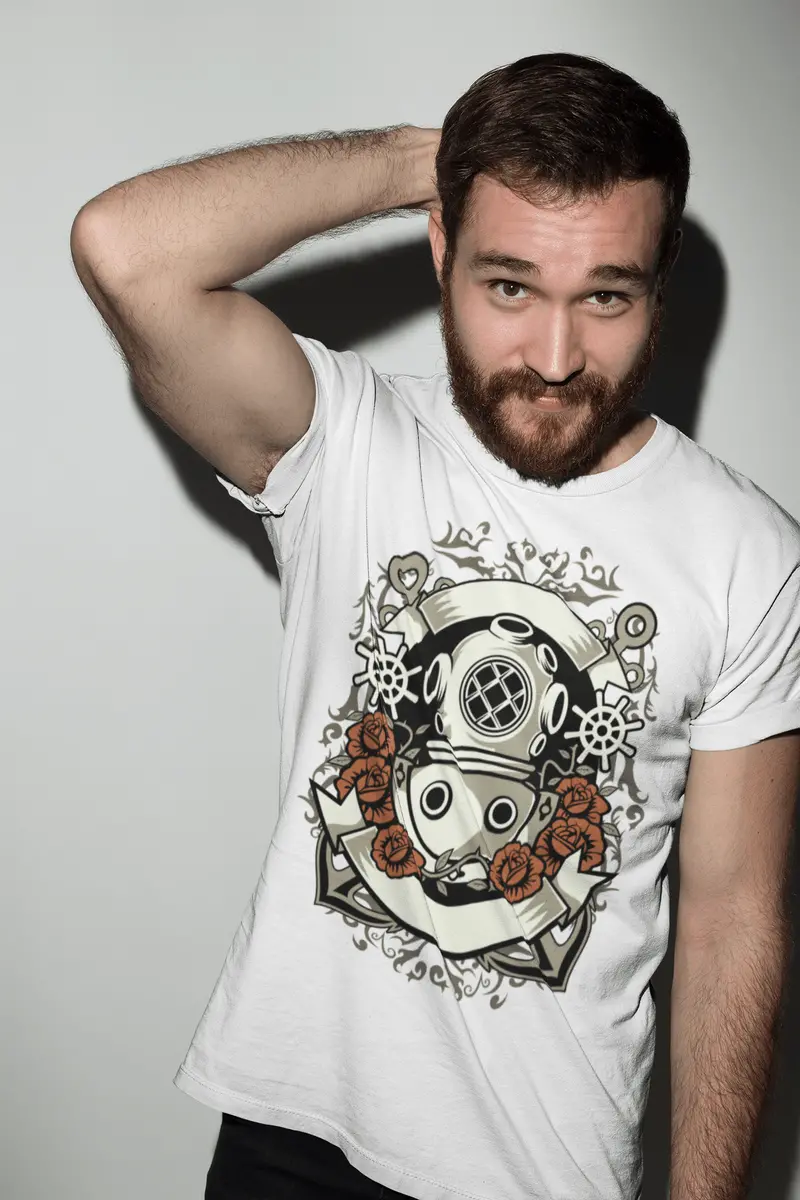 Ultrabasic Men's Graphic T-Shirt Diver Sea Life - Funny Tee Shirt 2