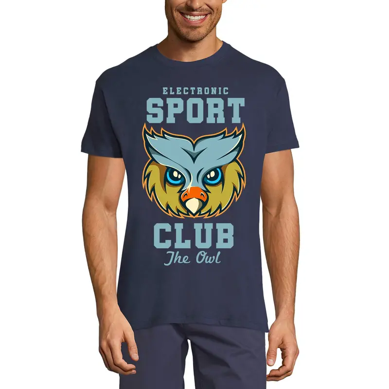 Ultrabasic Men's Graphic T-Shirt Electronic Sport Club - Owl Head - Vintage Shirt 1