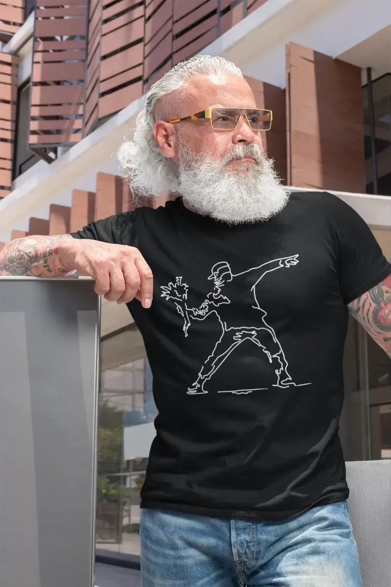 Ultrabasic Men's Graphic T-Shirt Flower Thrower - Patriotic Protest Shirt For Men 1