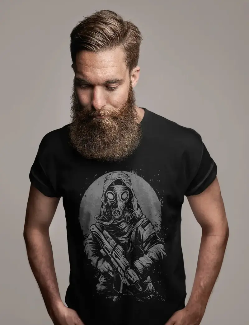 Ultrabasic Men's Graphic T-Shirt Galaxy Soldier Gasmask - Funny Shirt For Men 1