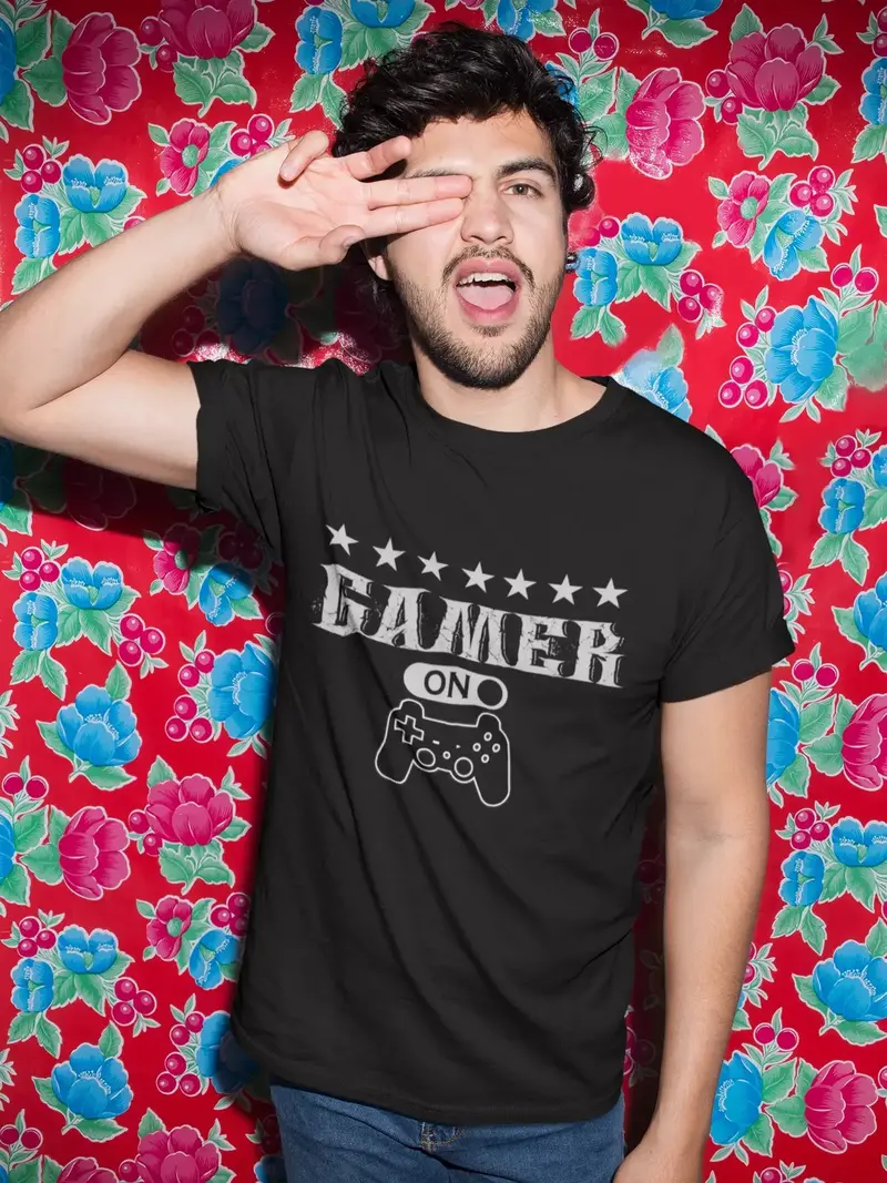 Ultrabasic Men's Graphic T-Shirt Gamer Mode On - Funny Gamer Sayings - Vintage 1