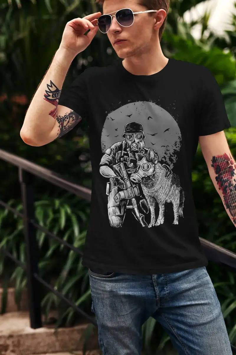 Ultrabasic Men's Graphic T-Shirt Gasmask Dog Best Friend - Chernobyl Radiation Shirt 1