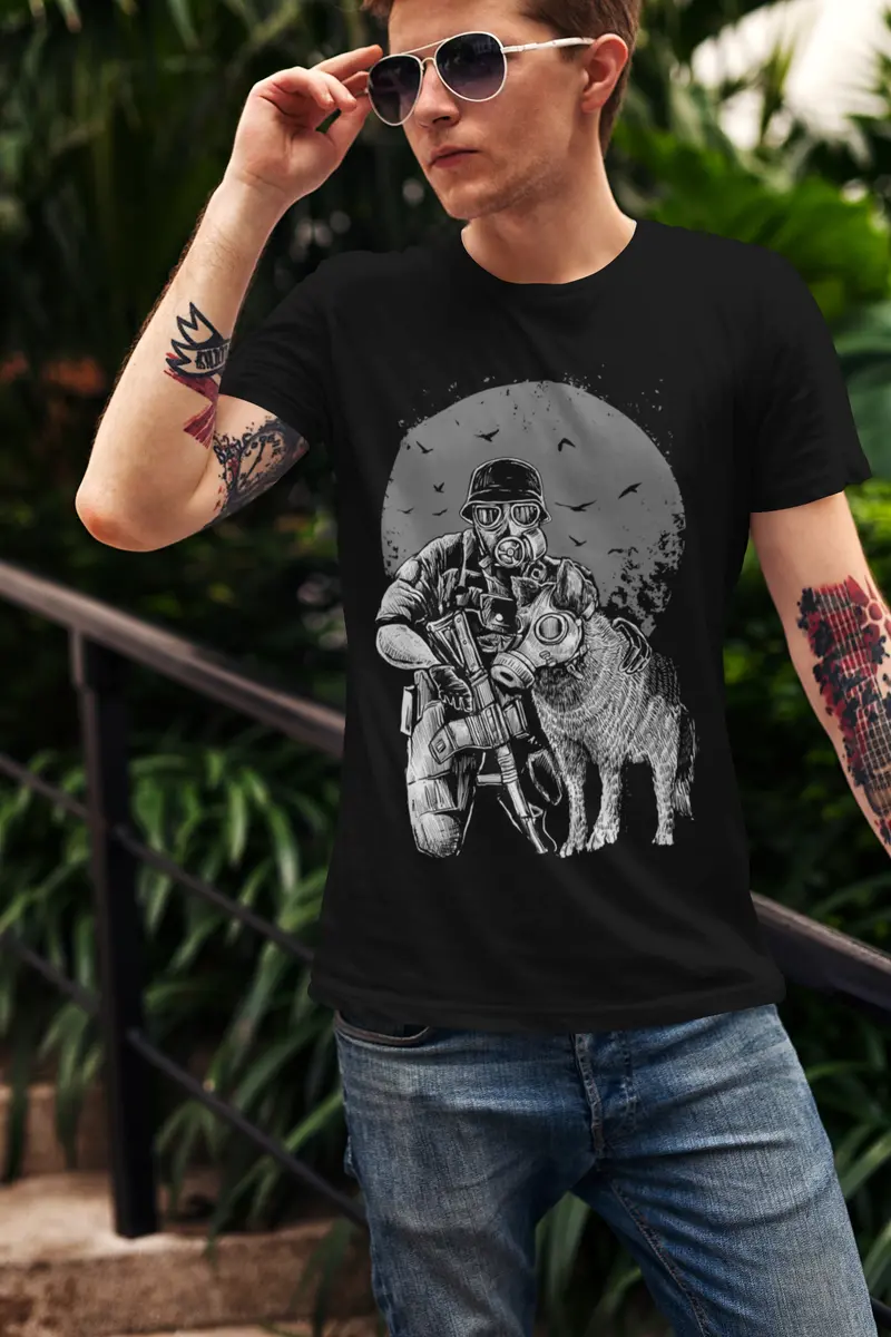Ultrabasic Men's Graphic T-Shirt Gasmask Dog Best Friend - Chernobyl Radiation Shirt 2