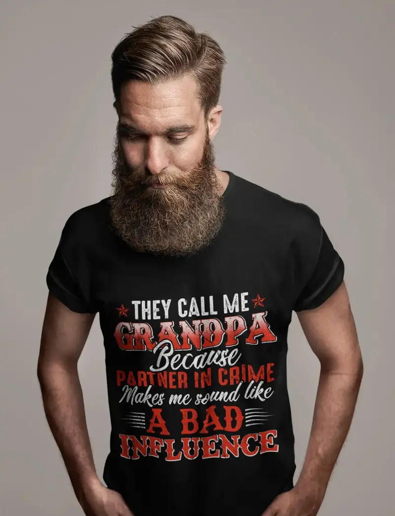 Ultrabasic Men's Graphic T-Shirt Grandpa Partner In Crime - Vintage Shirt - Funny Quotes 1