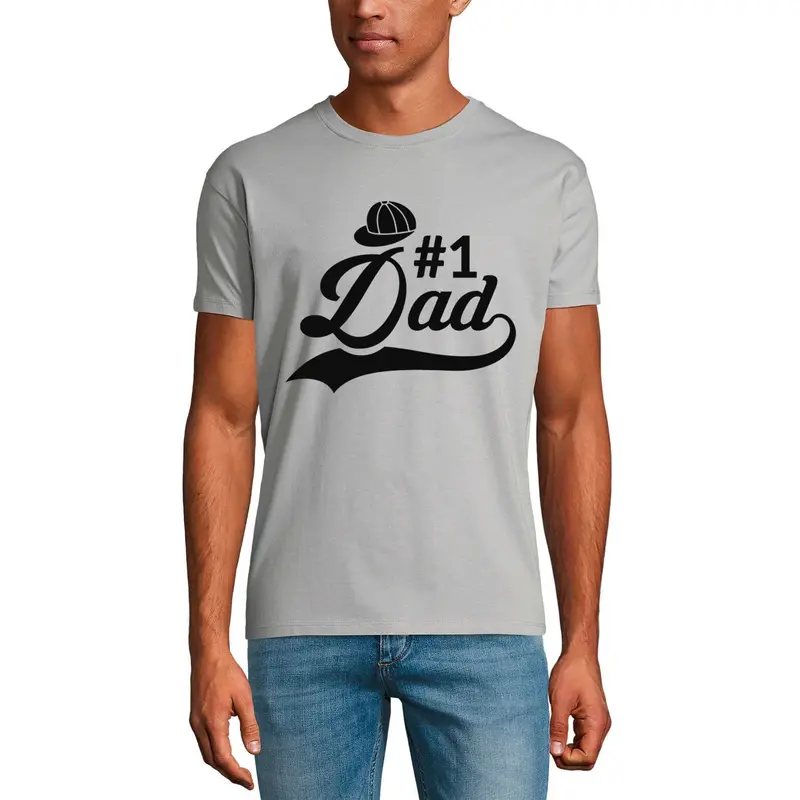 Ultrabasic Men's Graphic T-Shirt Hashtag 1 Dad - Funny Daddy Sport Shirt - Father's Day 1