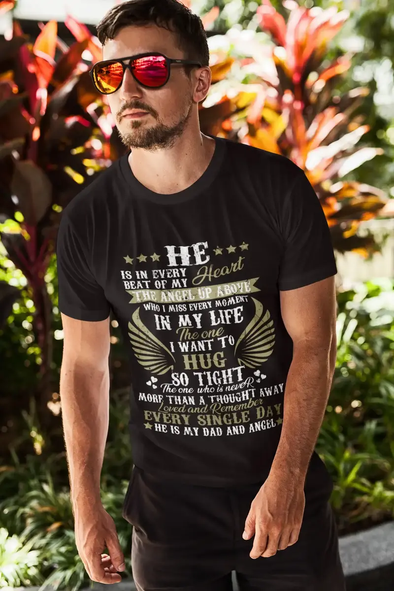 Ultrabasic Men's Graphic T-Shirt He Is My Dad And Angel - Emotional Quote 1