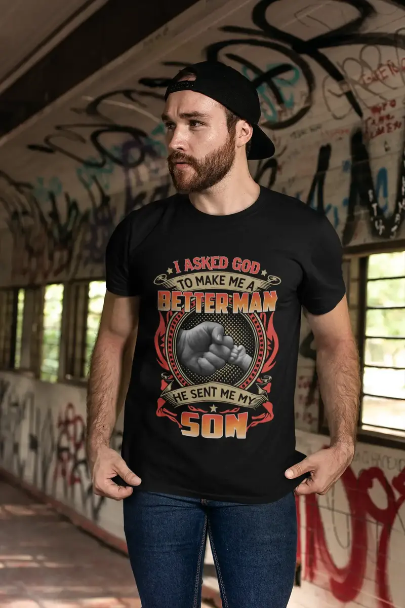 Ultrabasic Men's Graphic T-Shirt He Sent Me My Son - Family Time - Vintage Shirt 1