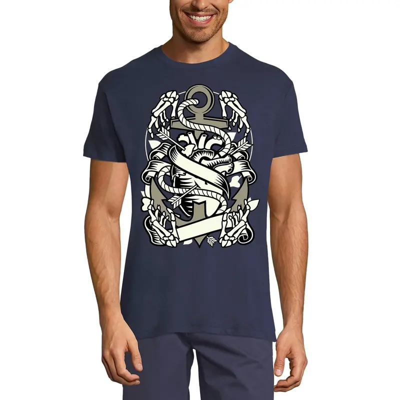 Ultrabasic Men's Graphic T-Shirt Heart And Anchor - Sailor Funny Tee Shirt 1
