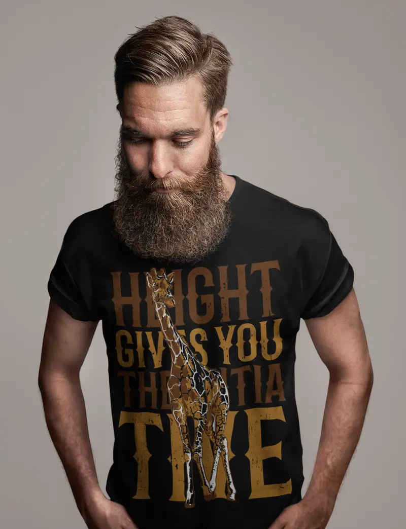 Ultrabasic Men's Graphic T-Shirt Height Gives You The Initiative - Giraffe Shirt 2