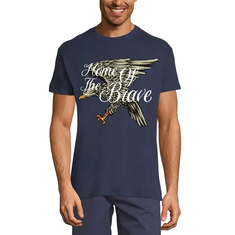 Ultrabasic Men's Graphic T-Shirt Home Of The Brave - Eagle Animal Shirt For Men 1