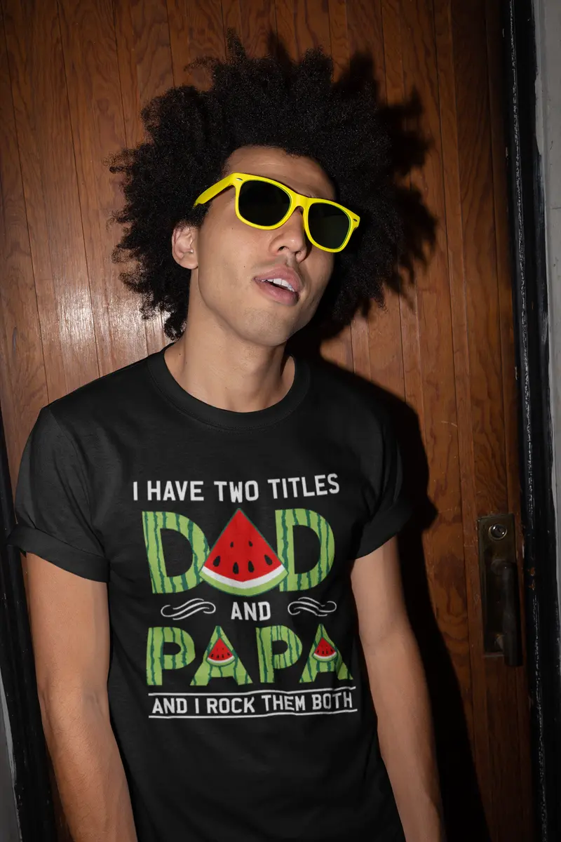 Ultrabasic Men's Graphic T-Shirt I Have Two Titles Dad And Papa - I Rock Them Both 2
