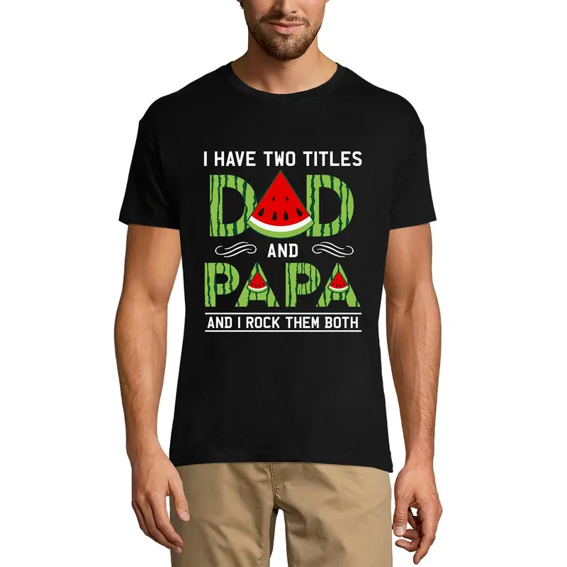 Ultrabasic Men's Graphic T-Shirt I Have Two Titles Dad And Papa - I Rock Them Both 3