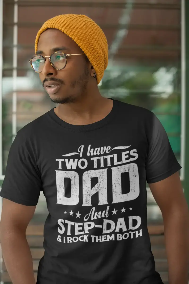 Ultrabasic Men's Graphic T-Shirt I Have Two Titles Dad And Step-Dad - I Rock Them Both 1