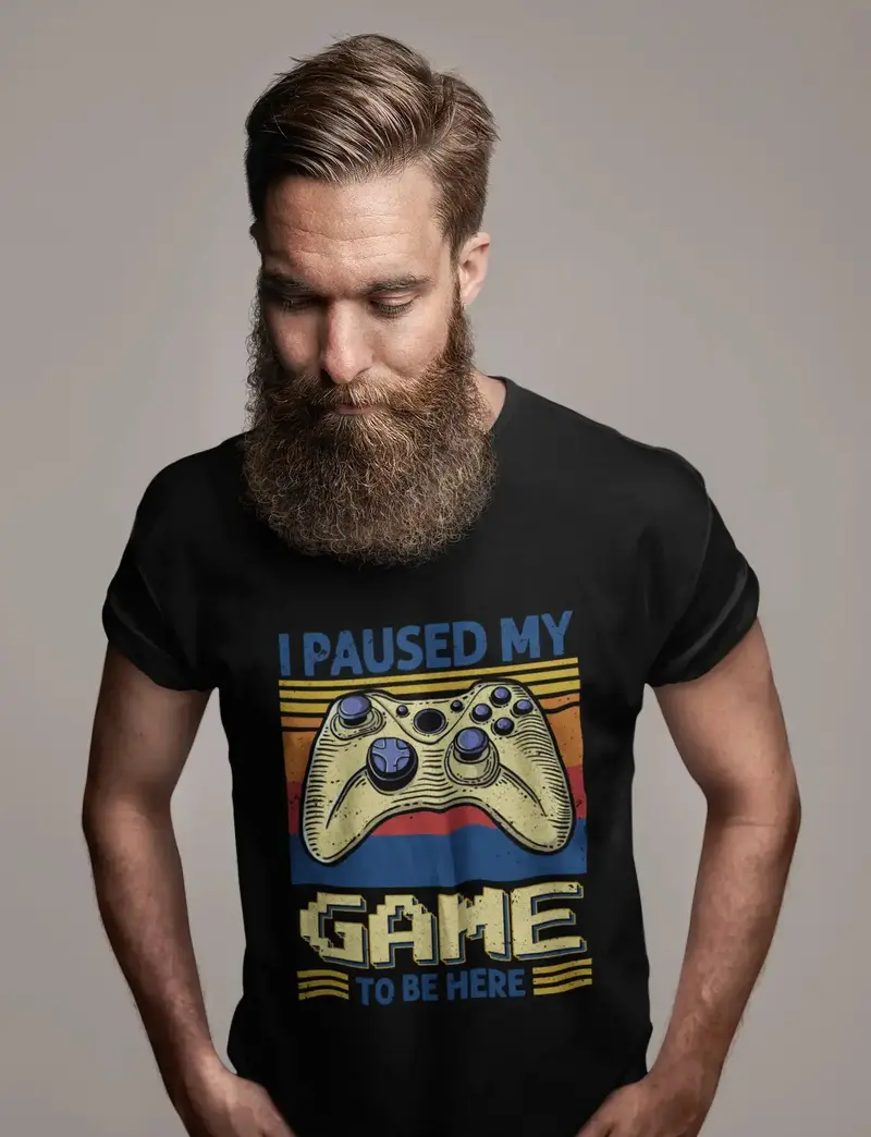 Ultrabasic Men's Graphic T-Shirt I Paused My Game To Be Here - Gaming Quote 1