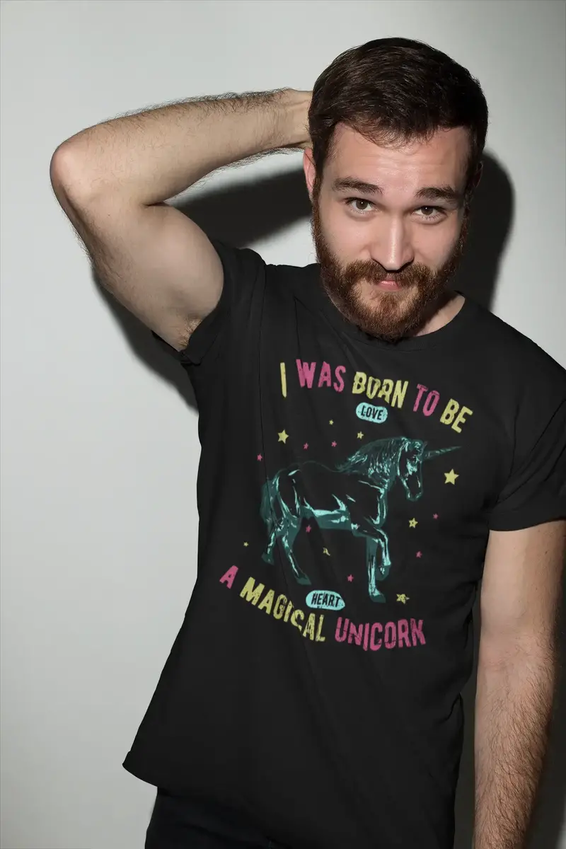 Ultrabasic Men's Graphic T-Shirt I Was Born To Be A Magical Unicorn - Funny Shirt 1