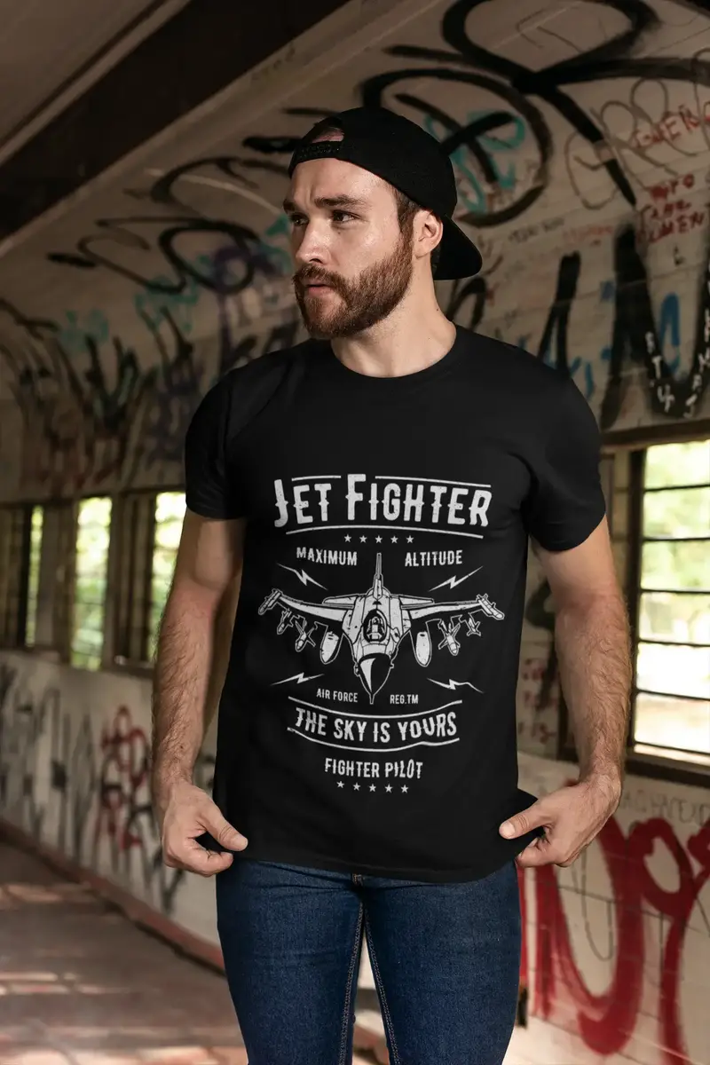 Ultrabasic Men's Graphic T-Shirt Jet Fighter - The Sky Is Yours - Fighter Pilot 1