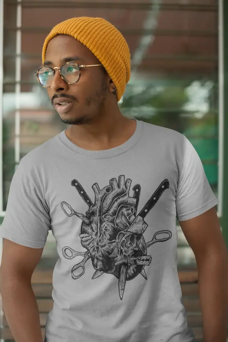 Ultrabasic Men's Graphic T-Shirt Knife In The Heart - Sarcasm Shirt For Men 1