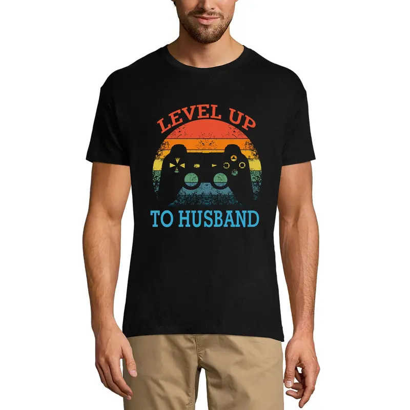 Ultrabasic Men's Graphic T-Shirt Level Up To Husband - Funny Gaming Shirt For Him 2
