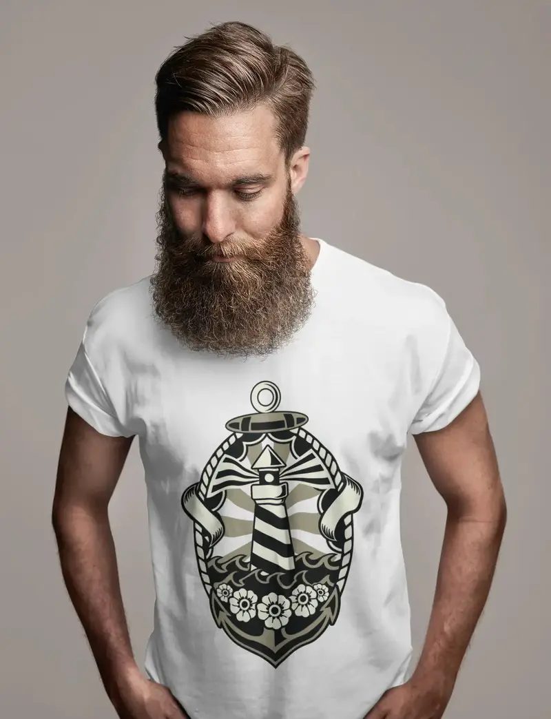 Ultrabasic Men's Graphic T-Shirt Lighthouse - Classic Vintage Tee Shirt 1
