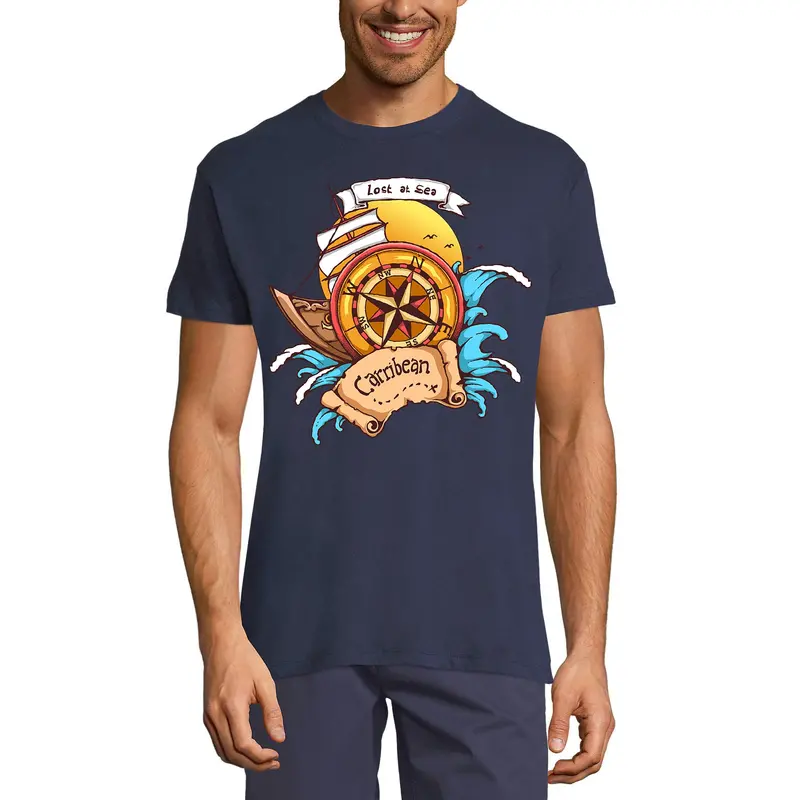 Ultrabasic Men's Graphic T-Shirt Lost At The Sea - Caribbean Pirates Shirt 1