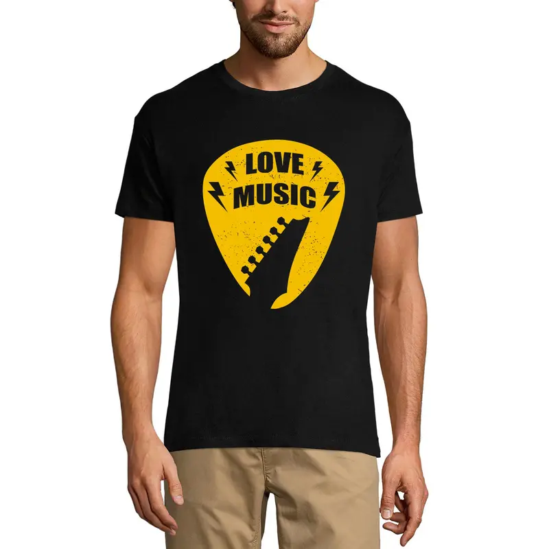 Ultrabasic Men's Graphic T-Shirt Love Music - Guitar Slogan Shirt For Musician 1