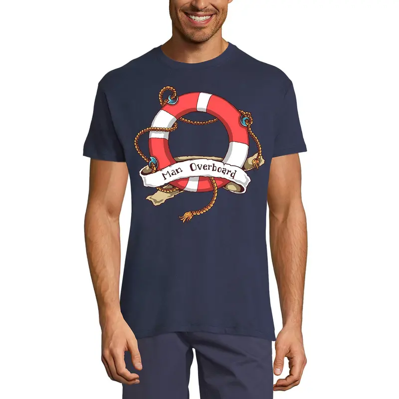Ultrabasic Men's Graphic T-Shirt Man Overboard - Funny Shirt For Men 1