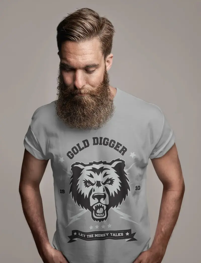 Ultrabasic Men's Graphic T-Shirt Money Talks Bear Shirt For Men 1