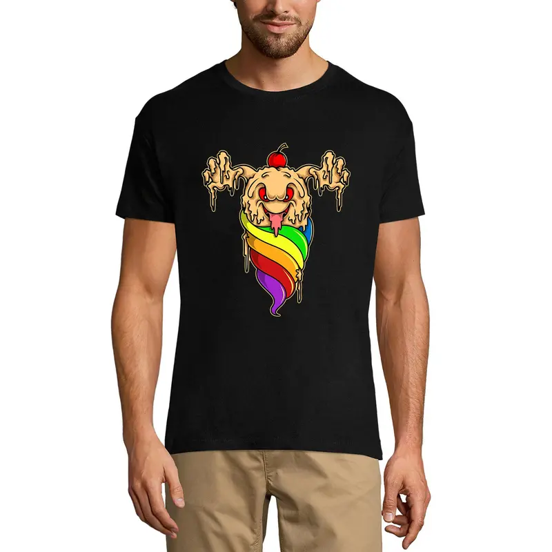 Ultrabasic Men's Graphic T-Shirt Monster Ice Cream - Funny Humor Joke Shirt 1