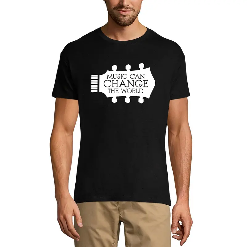 Ultrabasic Men's Graphic T-Shirt Music Can Change The World - Guitar Bass Shirt 1