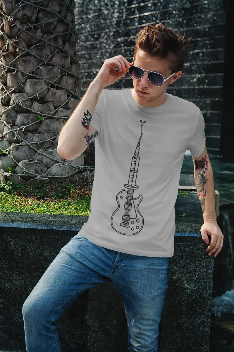 Ultrabasic Men's Graphic T-Shirt Music Is Poison - Guitar Shirt For Musician 1
